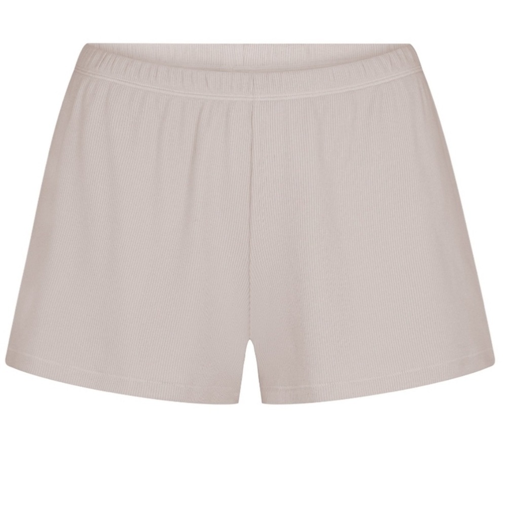 Skims Ribbed Lounge Shorts Cream Size Extra Large